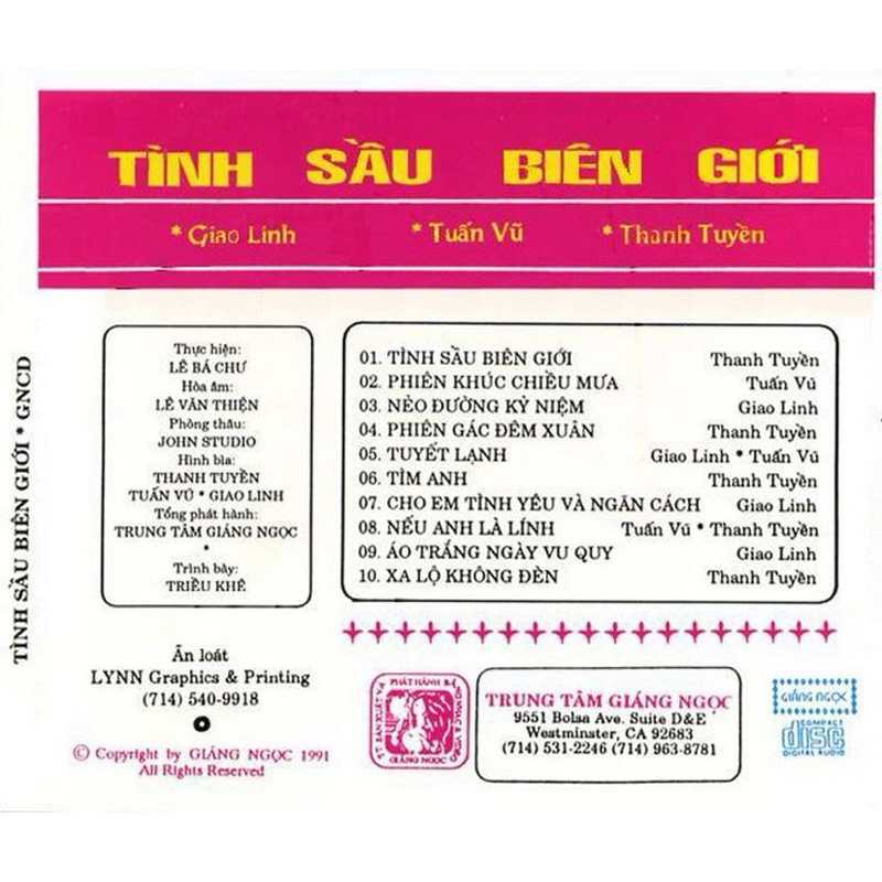 Băng Cassette Tuấn Vũ, Giao Linh, Thanh Tuyền - Tình Sầu Biên Giới