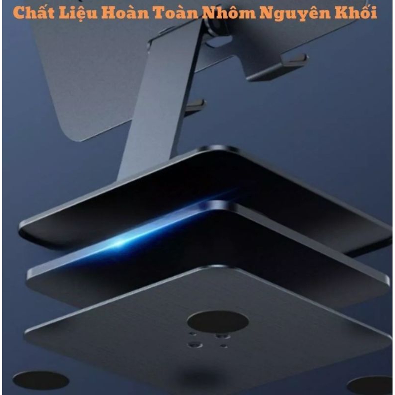 Giá đỡ máy tính bảng để bàn L003 xoay 360,hợp kim nhôm đế silicon chống trượt gấp gọn dễ dàng.