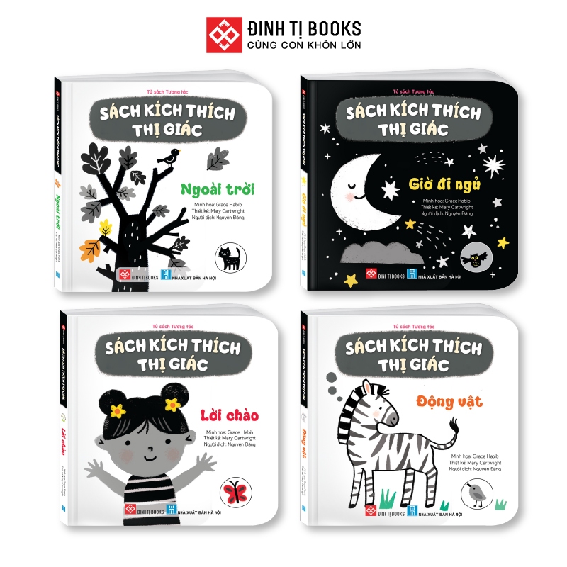 Ảnh Sách kích thích thị giác - Đen trắng và màu sắc tương phản cho bé 0 -3 tuổi - Đinh Tị Books 1
