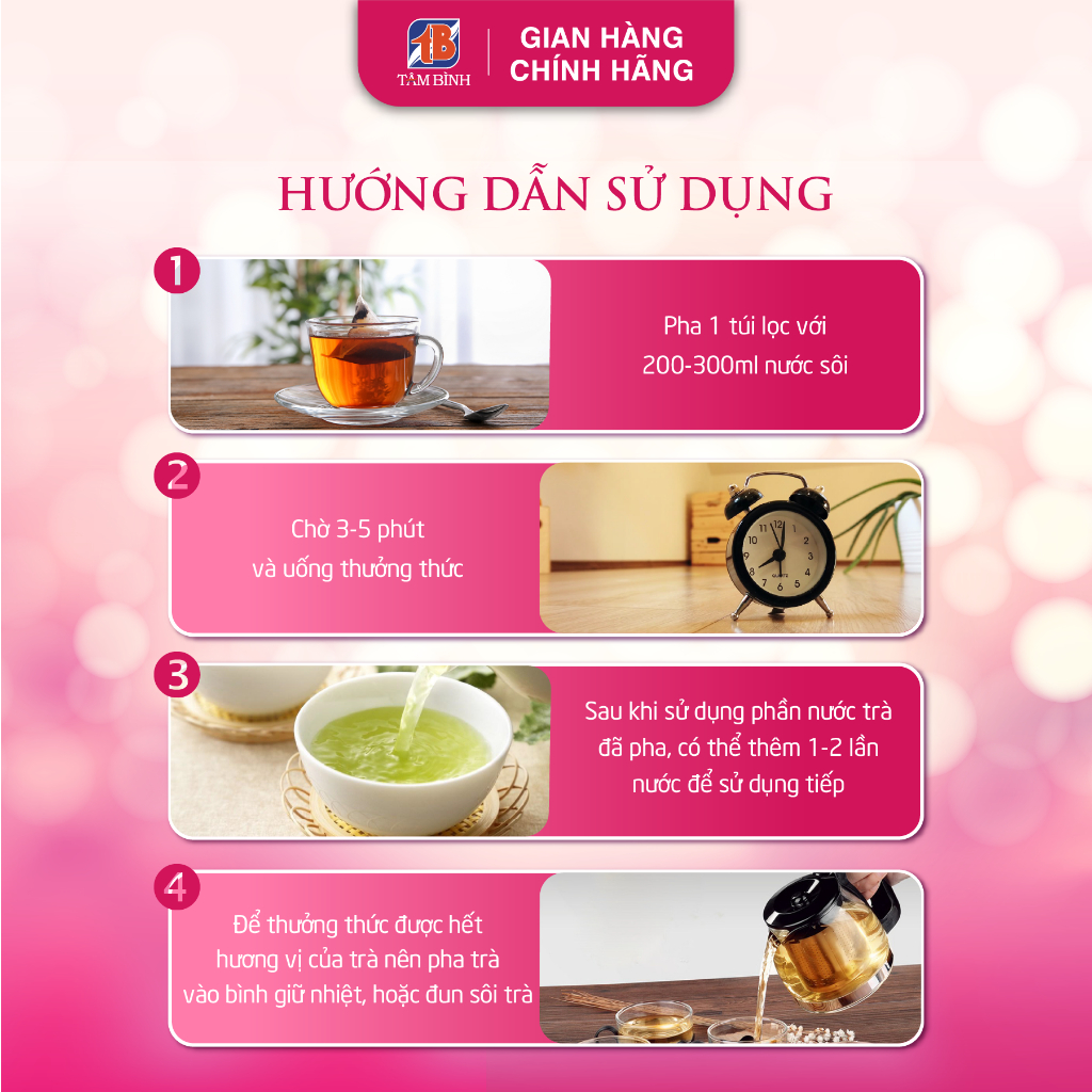 Ảnh Trà Tâm sen lạc tiên Tâm Bình hộp 20g túi lọc thơm hương hoa sen thanh mát 2