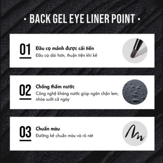 Kẻ mắt dạng gel TONYMOLY Back Gel Eyeliner chống trôi, chống lem 4g
