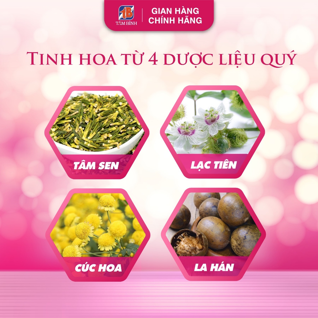Ảnh Trà Tâm sen lạc tiên Tâm Bình hộp 20g túi lọc thơm hương hoa sen thanh mát 1