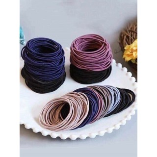 Set chun buộc tóc thun buộc tóc trơn nhiều màu
