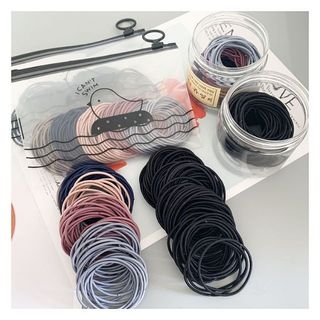 Set chun buộc tóc thun buộc tóc trơn nhiều màu