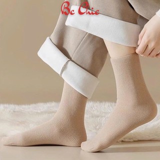 SET Tất Vớ T900 Cotton Lót Lông Nỉ Giữ Nhiệt Cao Cổ Siêu Ấm Cho Nữ Đủ Màu BC_CHIC LINGERI