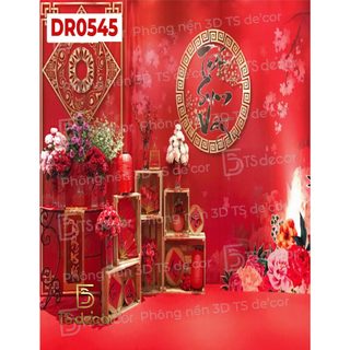 Phông Tết decor Treo Tường Trang Trí Nhà Cửa, Quán Cafe Ăn Uống, Background livestream đẹp