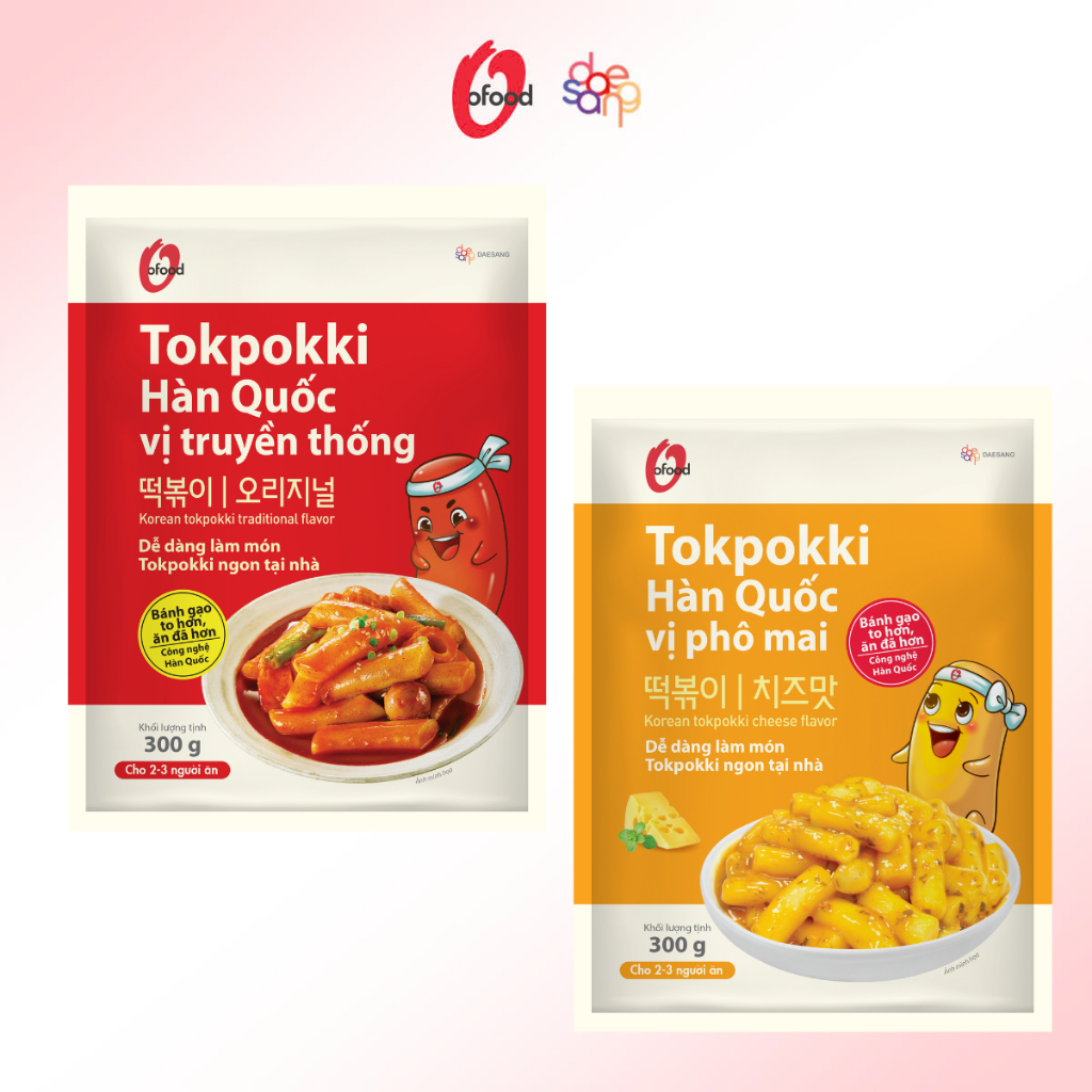 Ảnh Tokbokki / tokpokki Hàn Quốc O'food gói 300gr, 2 vị 1
