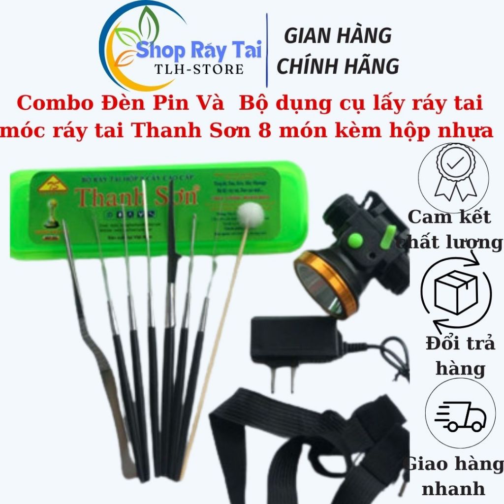 Combo Đèn Pin Và Bộ dụng cụ lấy ráy tai - móc ráy tai Thanh Sơn 8 món ...
