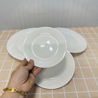 Đĩa Tròn Cạn Trắng Trơn - Sứ đầy đủ kích thước, Dĩa Sứ Cạn Trắng