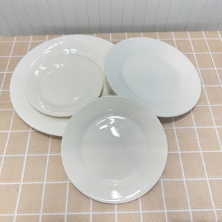 Đĩa Tròn Cạn Trắng Trơn - Sứ đầy đủ kích thước, Dĩa Sứ Cạn Trắng