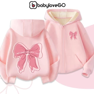 Áo khoác nỉ bé gái BabyloveGO áo khoác nỉ cho bé in hình dễ thương độc đáo