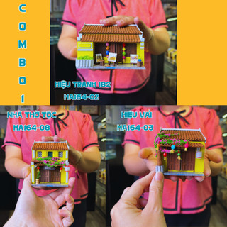 Set 3 Bộ Mô Hình Lắp Ráp Kiến Trúc Hội An - Hiệu Tranh + Hiệu Vải + Nhà Thờ Tộc - CBHA1