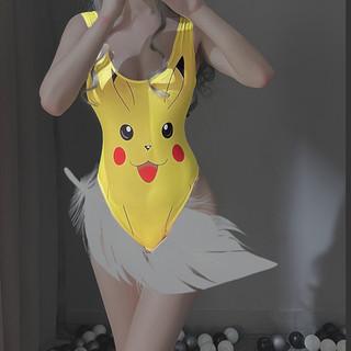 Bodysuit hình pikachu và anime dễ thương hở đáy JS53 Đồ ngủ nữ gợi cảm, Bodysuits đồ ngủ nữ liền thân Cosplay Pikachu