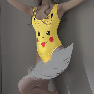 Bodysuit hình pikachu và anime dễ thương hở đáy JS53 Đồ ngủ nữ gợi cảm, Bodysuits đồ ngủ nữ liền thân Cosplay Pikachu
