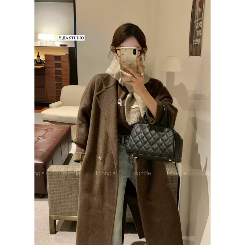Triangle - Must Have Coat (Cân nhắc kỹ, return is not welcomed) - Áo khoác dạ ép dáng rộng và dài phong cách Hàn Quốc