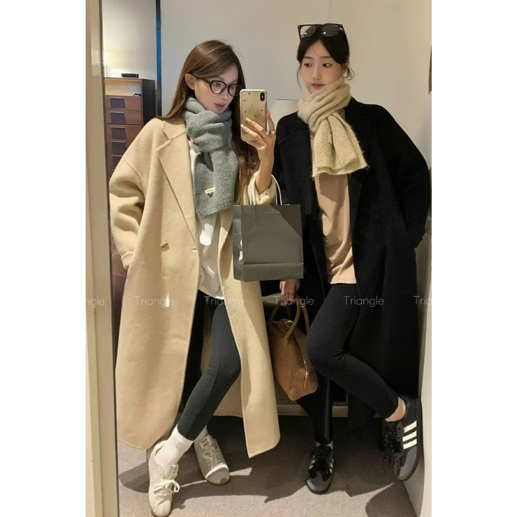 Triangle - Must Have Coat (Cân nhắc kỹ, return is not welcomed) - Áo khoác dạ ép dáng rộng và dài phong cách Hàn Quốc