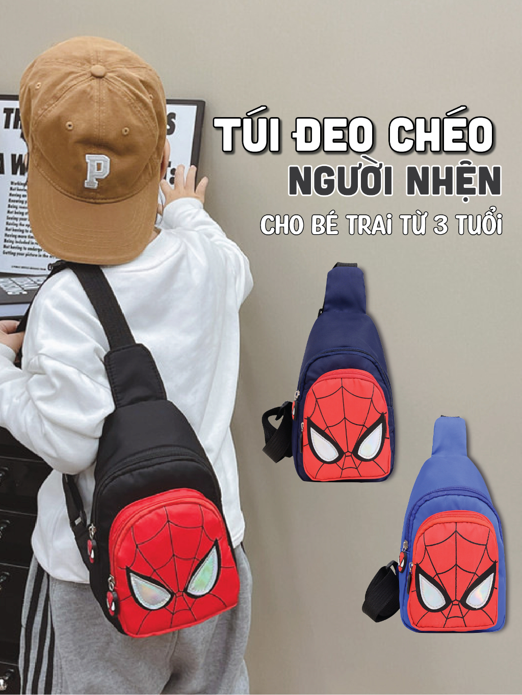 Ảnh Túi đeo chéo cho bé 1989KIDS túi lì xì cho bé hình người nhện túi cho bé trai đi chơi tết đáng yêu 1