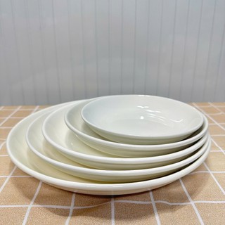 COMBO 10 Đĩa sứ sâu lòng kiểu Hàn trắng trơn – Dĩa tròn cao cấp 15cm đến 25cm, dùng ăn cơm, mì, salad – Hùng Home