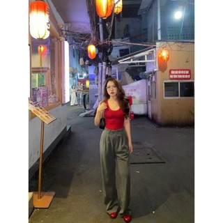 Áo thun ba lỗ chất cotton Hàn cao cấp Kia Top thời trang basic cổ U form ôm freesize 40-55kg co dãn dày dặn - REN STUDIO