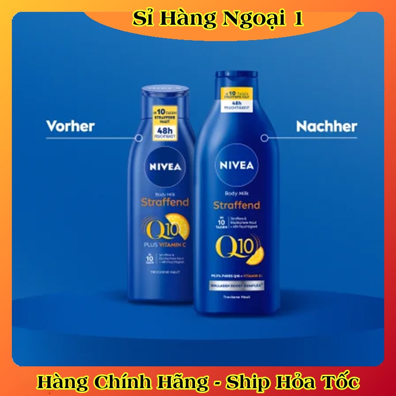 Dưỡng thể Nivea Q10+Vitamin C giúp trắng da, chống lão hoá của Đức- Nội địa Đức Đủ Bill