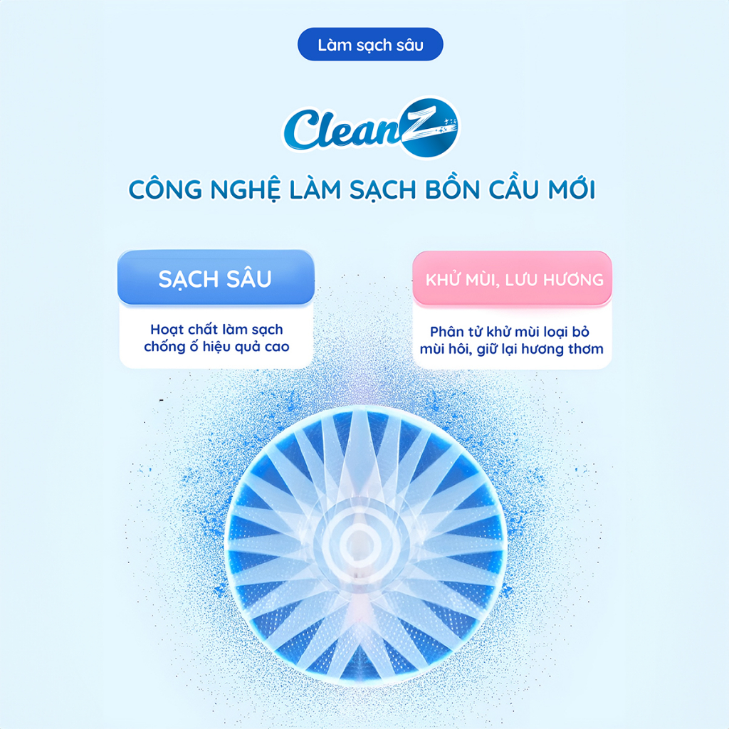 Combo 12 Viên sạch bồn cầu CleanZ chai thả bồn cầu sạch khuẩn tẩy sạch mảng bám khử mùi diệt vi khuẩn toilet