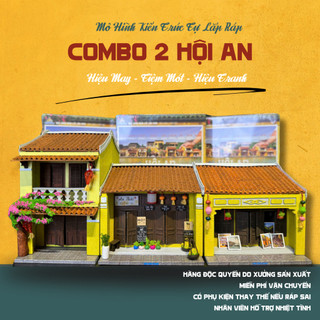 Combo 2 - Set 3 Mô Hình Lắp Ráp Kiến Trúc Trúc Hội An - Hiệu May + Tiệm Mót  + Hiệu Tranh - Thế Giới Tí Hon - CBHA2