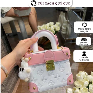 Túi xách nữ dáng cốp đeo chéo cầm tay( kèm móc bông ) thời trang hàn quốc cao cấp sang chảnh