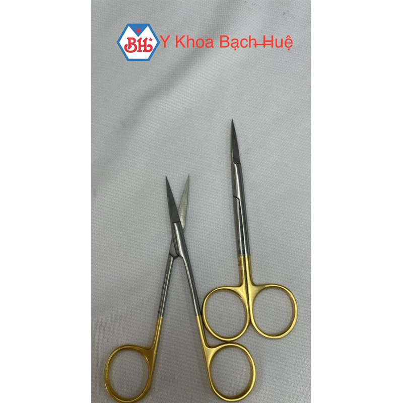 Kéo cắt chỉ cán vàng thẳng nhọn 10cm và 11,5cm( cáng vàng)