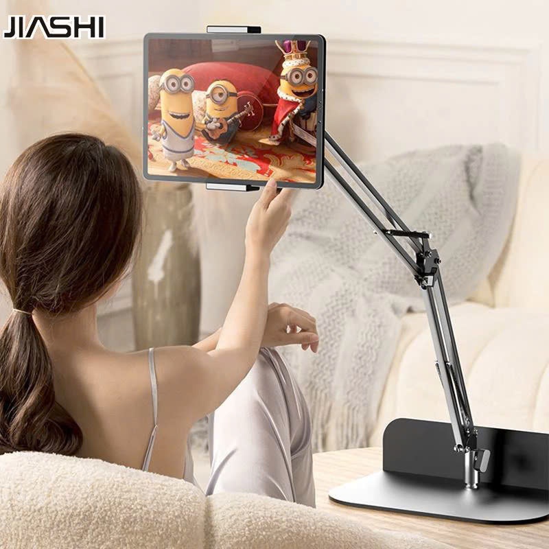 Giá đỡ ipad, kẹp điện thoại treo khe thành giường, để bàn nâng cấp xoay 360 độ quay video, giải trí, chụp ảnh trên cao