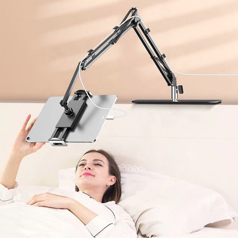 Giá đỡ ipad, kẹp điện thoại treo khe thành giường, để bàn nâng cấp xoay 360 độ quay video, giải trí, chụp ảnh trên cao