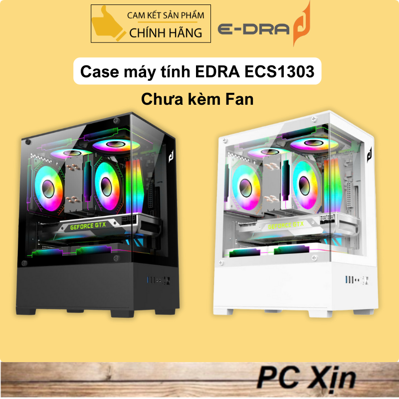 Vỏ Case máy tính EDRA ECS1303H Mặt kính cường lực (M-ATX/Mid Tower ...