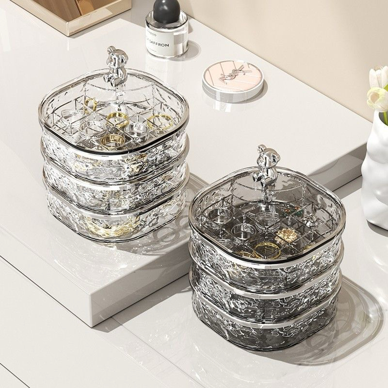 Hộp đựng đồ trang điểm, khay đựng đồ xoay 360 độ
