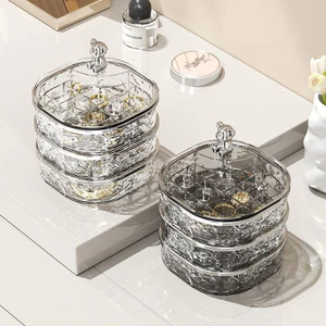 Hộp đựng đồ trang điểm, khay đựng đồ xoay 360 độ