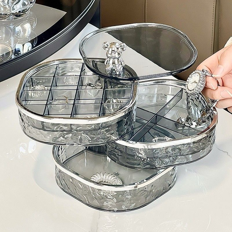 Hộp đựng đồ trang điểm, khay đựng đồ xoay 360 độ