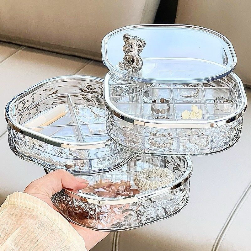 Hộp đựng đồ trang điểm, khay đựng đồ xoay 360 độ