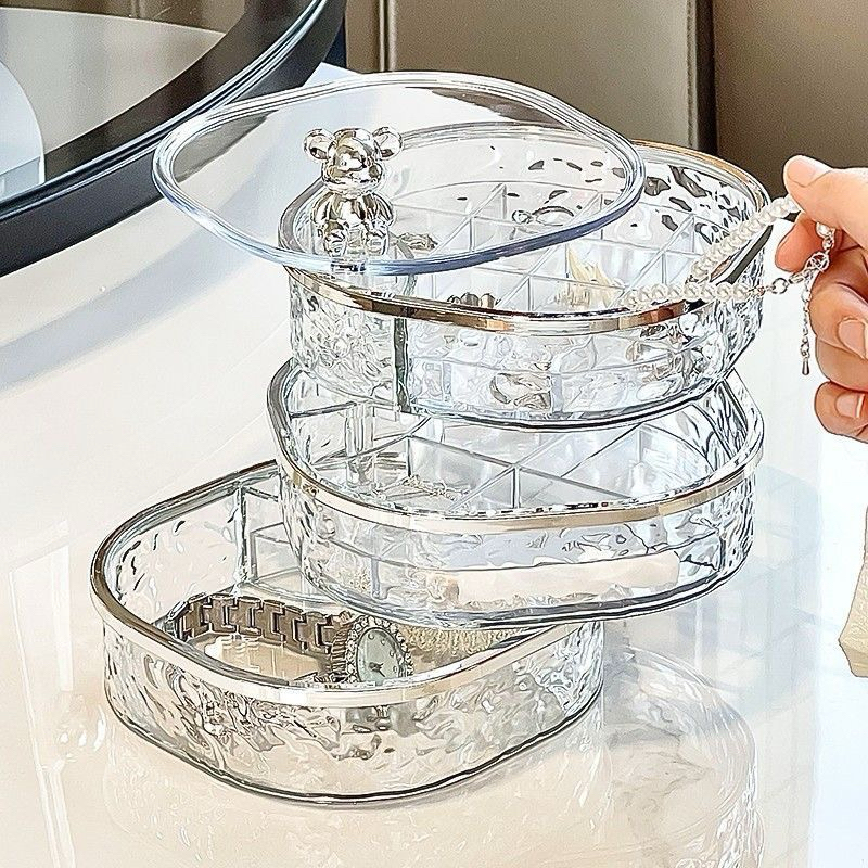 Hộp đựng đồ trang điểm, khay đựng đồ xoay 360 độ