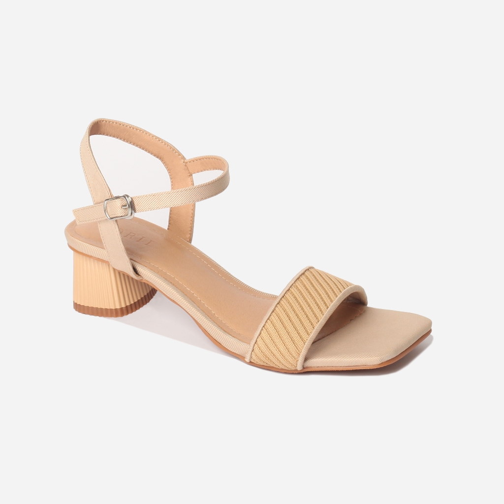 CORII - Giày Sandal Cao Gót Quai Ngang Bản Nhỏ Mũi Vuông Thời Trang và Thoải Mái Nhất - CR06WW2 Kem