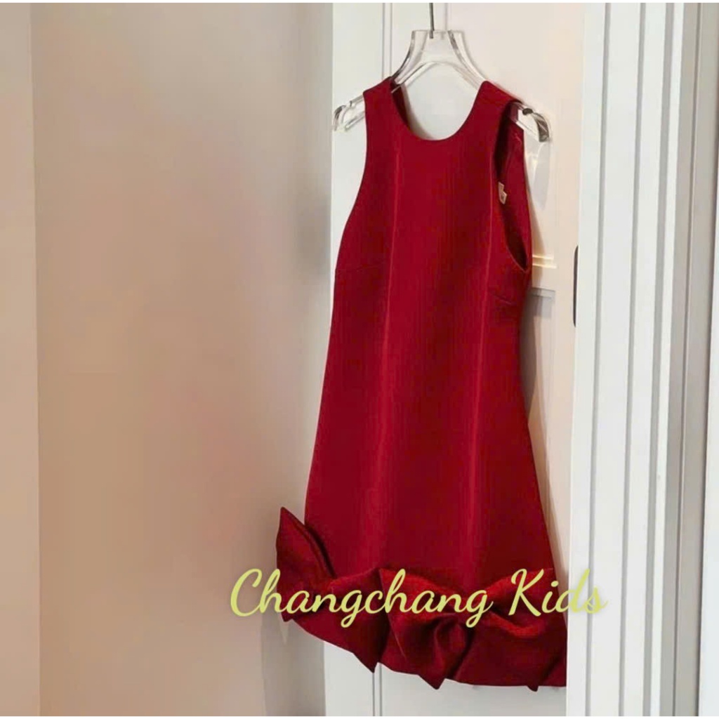 Đầm bé gái dáng suông nơ to  cho mẹ và bé gái 13-55kg