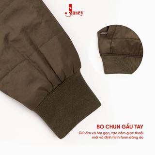 Áo khoác nam  trần kẻ  JASEY, Áo ấm mùa đông 3 lớp chất vải dày dặn chuẩn size mã 9302