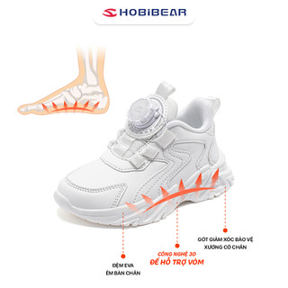 Giày thời trang trẻ em HOBIBEAR GS8070G màu trắng có đế EVA bền bỉ siêu nhẹ chống trơn trượt