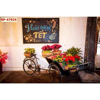 Tranh Tết trang trí decor dán tường độc đáo, tết xưa