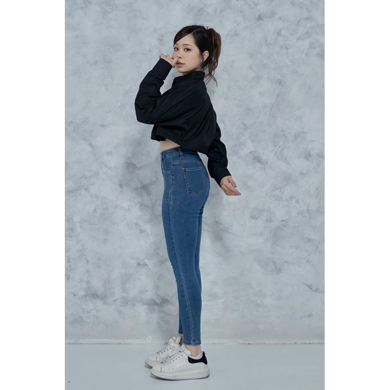 MIDDUA - KGM03 Quần skinny jean nữ phối túi bạ to