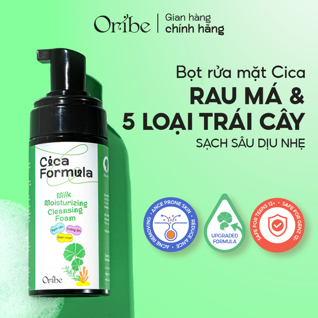 Ảnh Sữa rửa mặt rau má tạo bọt Oribe làm sạch sâu dưỡng ẩm cho da mụn da dầu nhạy cảm 120ml 2