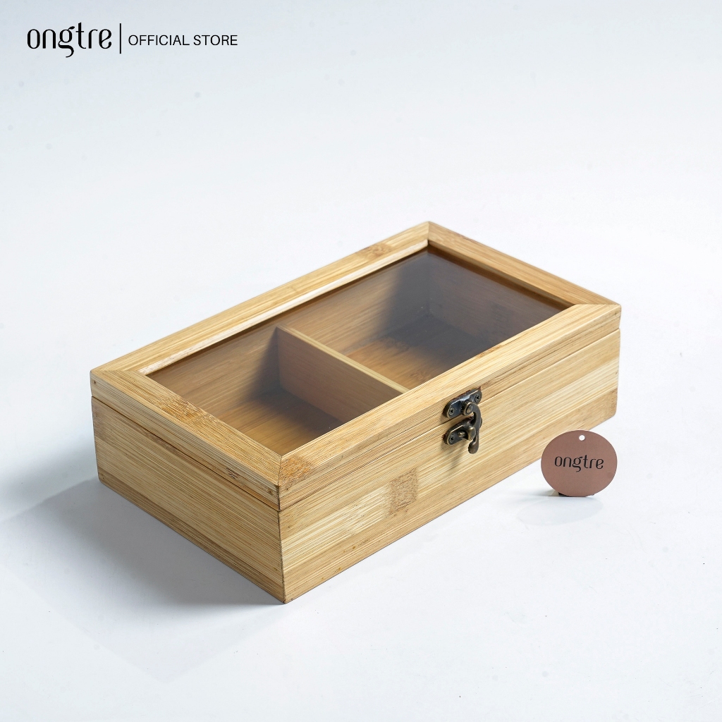 Khay gỗ tre ONGTRE đựng mứt tết nhiều ngăn(4/6 ngăn)