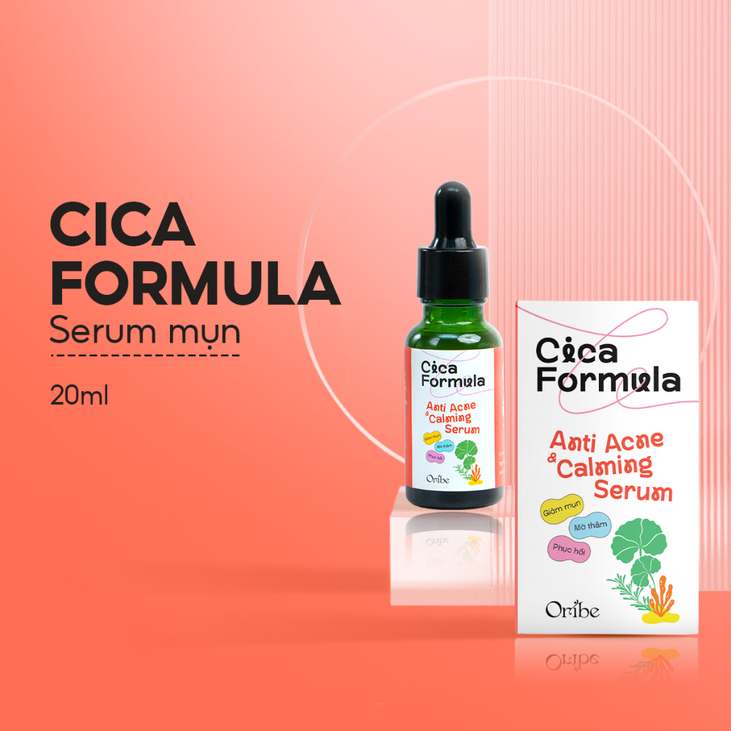 Ảnh Serum giảm mụn chiết xuất rau má Oribe Cica Formula giúp kiềm dầu cải thiện thâm sẹo mụn 20ml 3