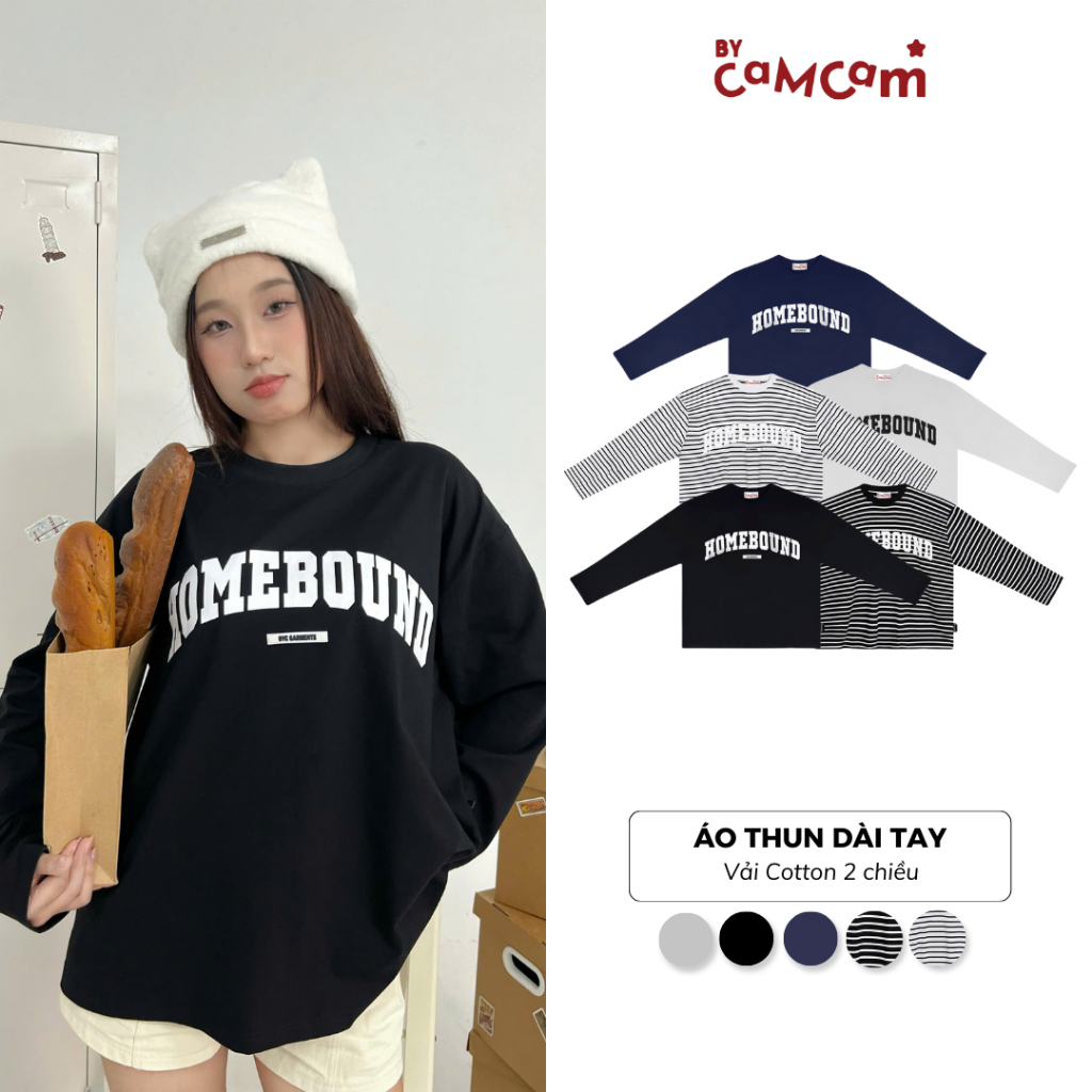 Áo Bb thun cotton tay dài sọc giữa Màu Đen 7520 main image 0