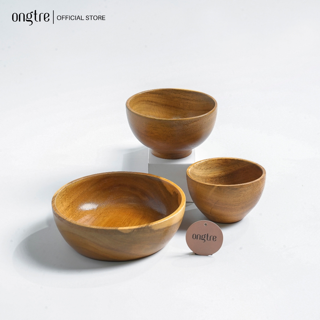 Khay Gỗ Keo ONGTRE - Khay Gỗ Tròn, Chữ Nhật, Bầu Dục Đựng Đồ, Decor Bàn Ăn, Phòng Khách, Nhiều Size