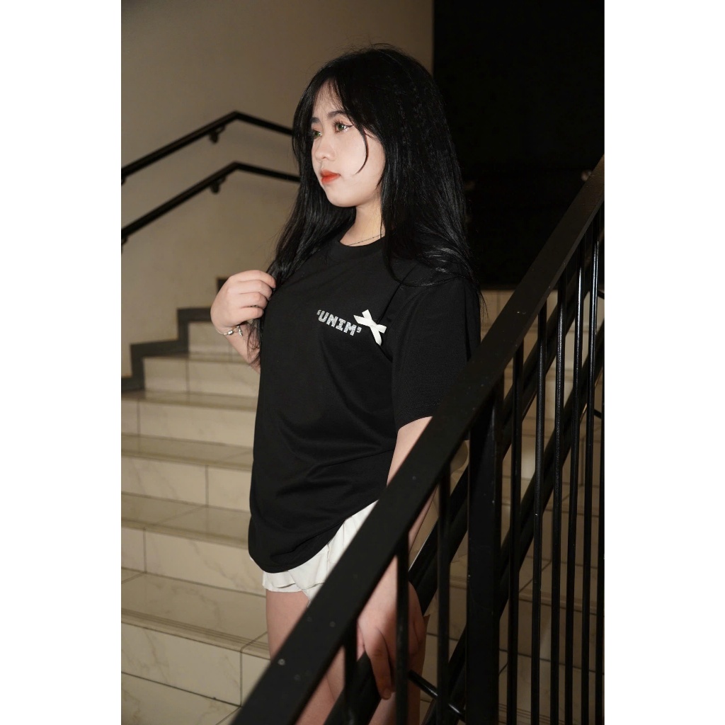 [Tặng Kèm Nơ] Áo Thun Nơ Lụa In Kim Tuyến Unim Club Hottrend Nhiều Màu Vải Cotton 250 Gsm Cao Cấp - APNKT