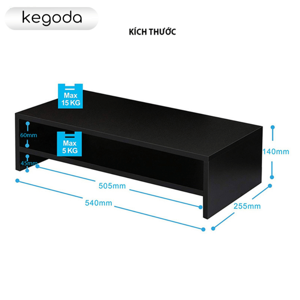 Ảnh Kệ 2 Tầng Để Màn Hình, Để Bàn Làm Việc Thương Hiệu KEGODA KDB03 1