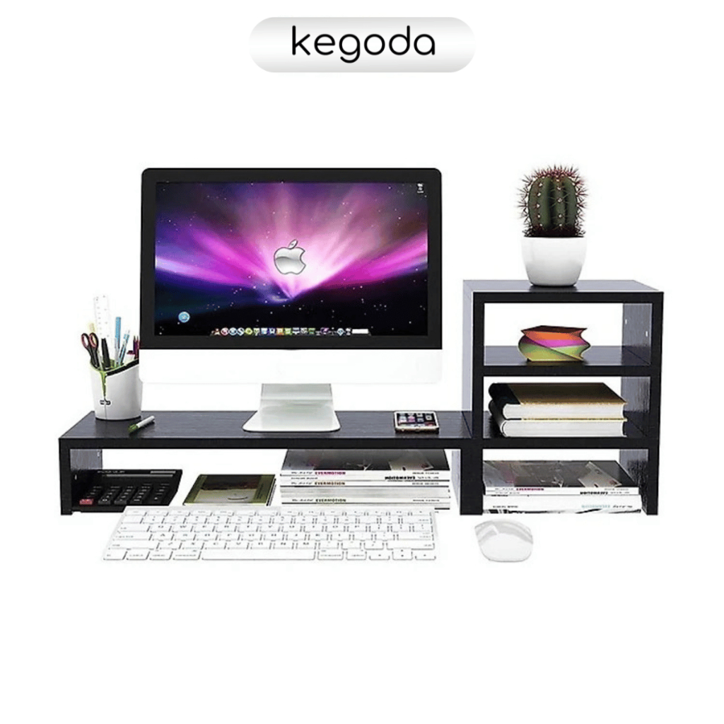 Ảnh Kệ Màn Hình Kèm Kệ Sách 3 Tầng Để Bàn Làm Việc Thương Hiệu KEGODA KDB09 1